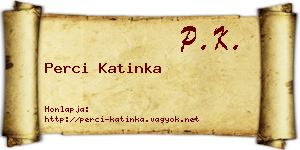 Perci Katinka névjegykártya